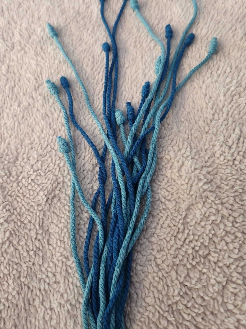 NEW! Handmade Blue & Teal Macrame Plant Hanger - Picture 3 of 6